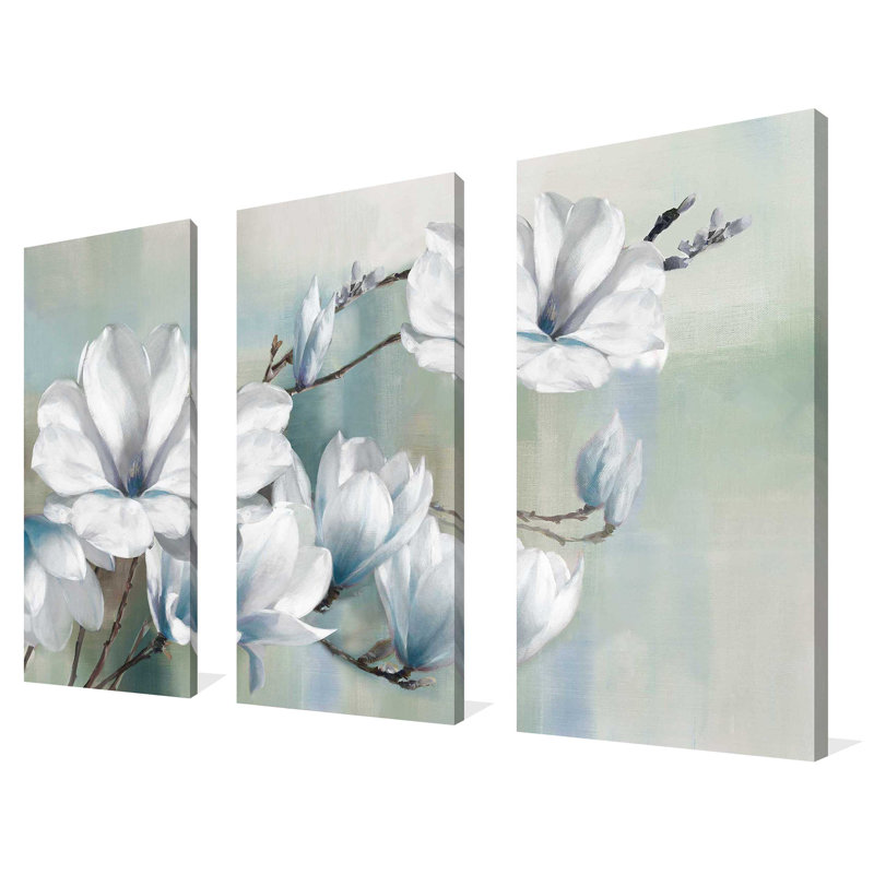 "Spring Magnolias", ensemble de 3 impressions sur toile
