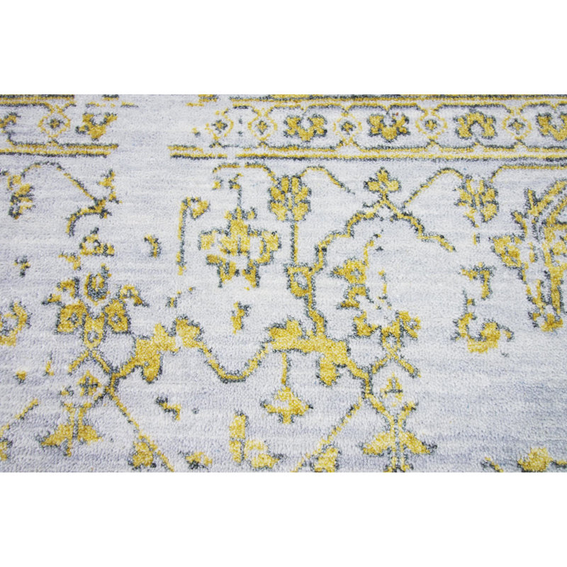 Tapis argenté et doré de haute qualité noué à la main, Rectangle 10 pi x 14 pi