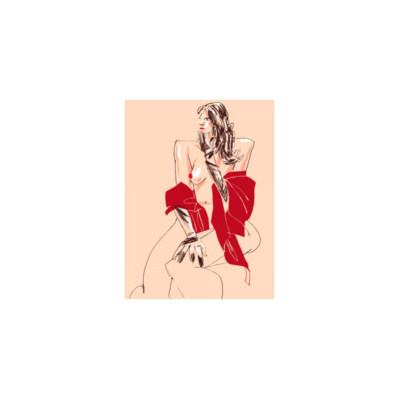 Girl With Gloves, 91.44 cm H x 60.96 cm W