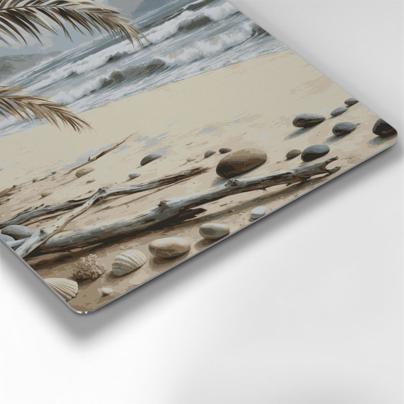 «Hawaiian Beach Neutrals», art mural en métal gris, H 16 po x l 16 po