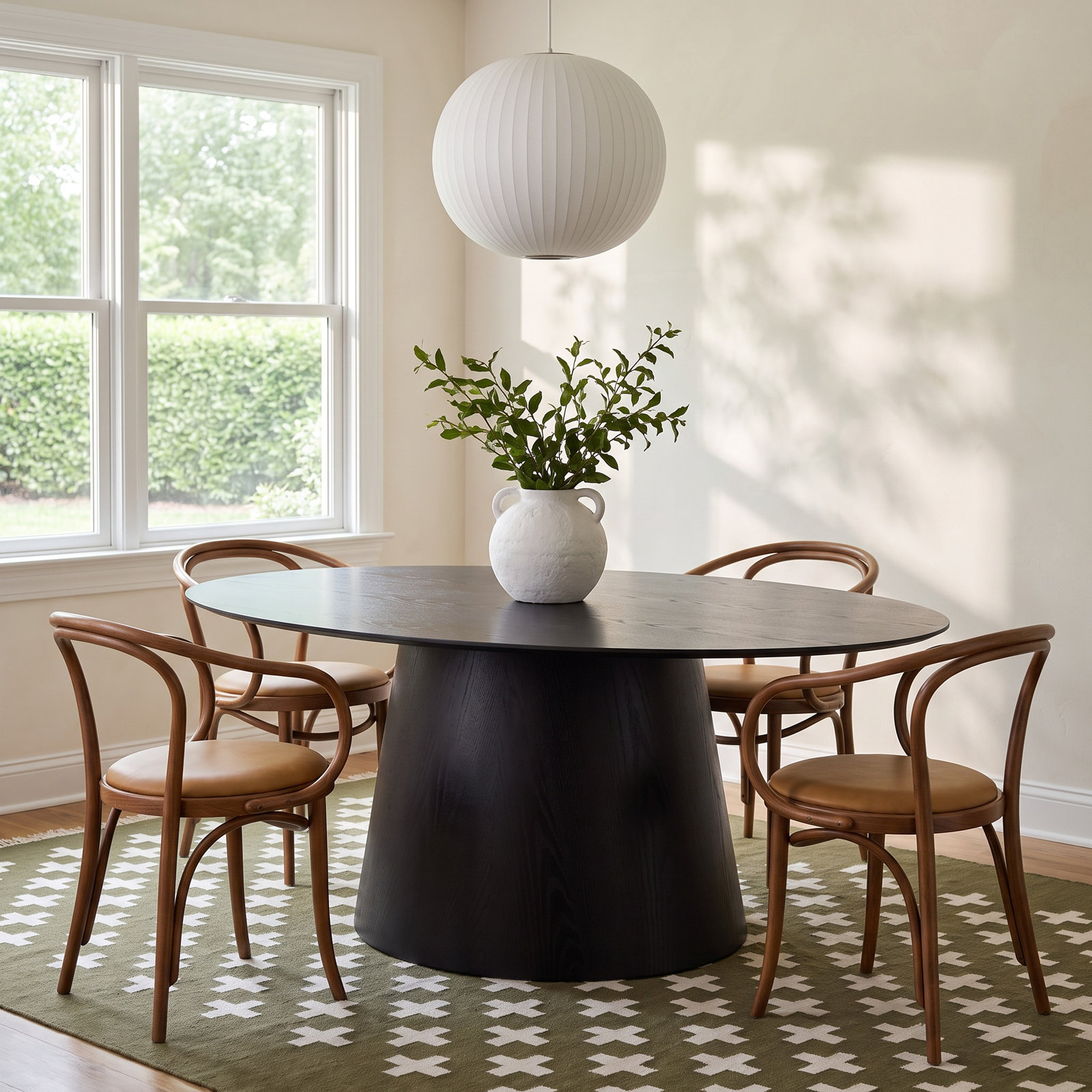 Nisrine 86" Oval Dining Table, Black