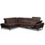 Genuine Leather Reclining Corner Sofa with Adjustable Headrests and Adjustable Armrest and Storage-25563103-25563091