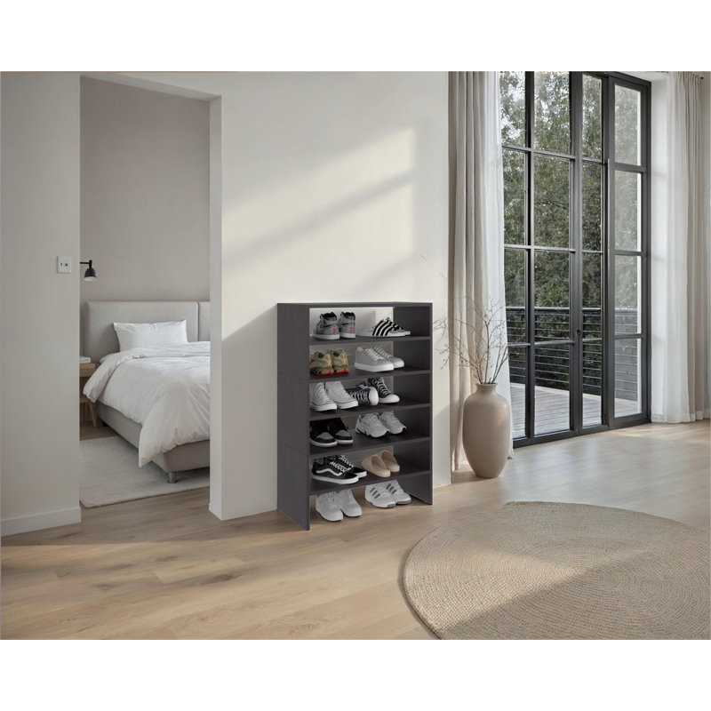 Étagère à chaussures moderne pour meubles de chambre à coucher et de couloir FM FM Furniture, Brun