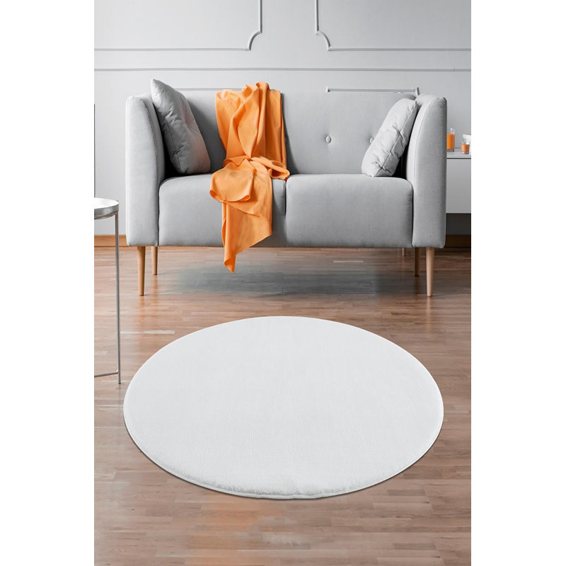Tapis en jute tissé à la machine Alizeh, Rond 3 pi 11 po