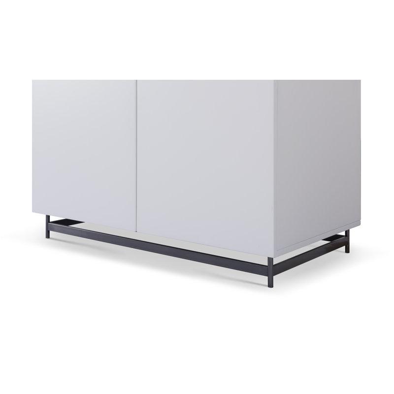 Lorie 2 Door Wardrobe, White/Dark Chrome