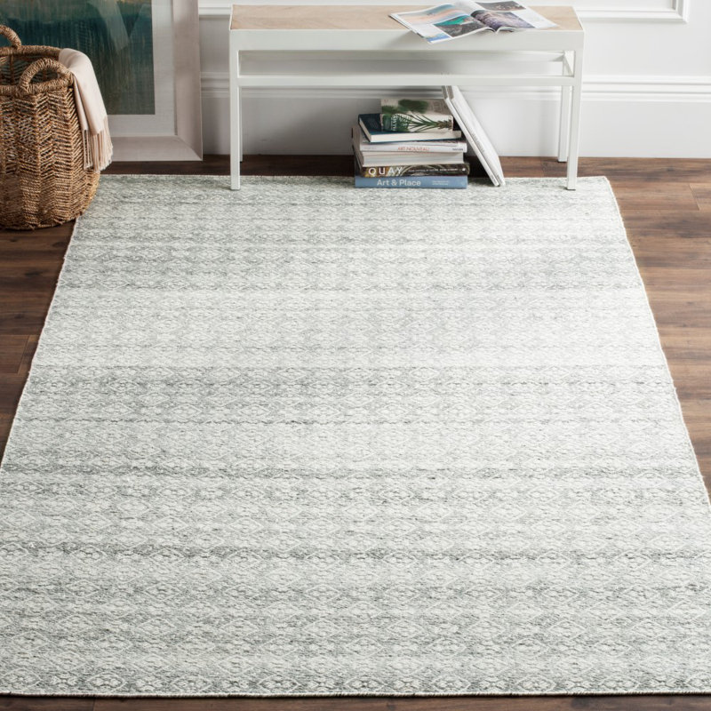 Sanders Hand Woven Wool Geometric Rug, Rectangle 4' x 6'