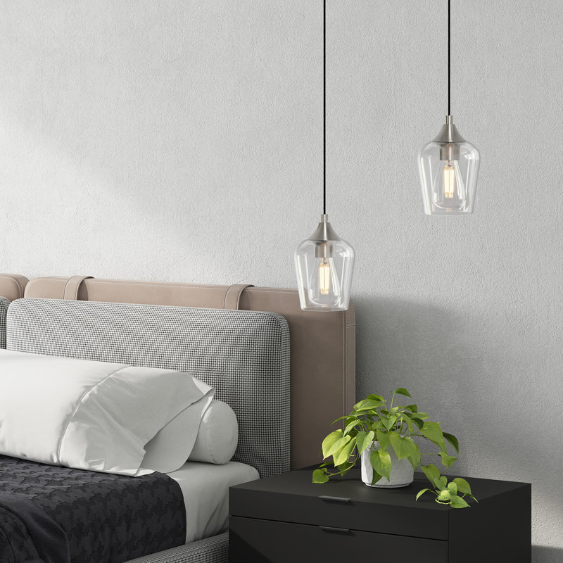Luminaire suspendu à hauteur réglable, Nickel brossé, 1