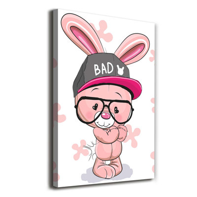 Rabbit in a hat 1 Piece Wrapped Canvas Wall Art