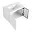 Meuble-lavabo mural 30 po avec lavabo en céramique, 2 portes à fermeture en douceur, meuble-lavabo et demi-porte en verre, contreplaqué (emballage KD)-125514709