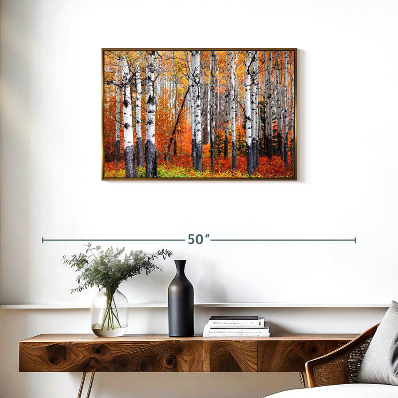 Forêt de trembles de Banff, Cadre flottant doré, 31 po x 21 po