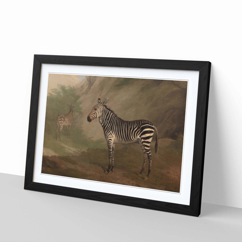 Zebra by Jacques-Laurent Agasse - Framed Print, Black