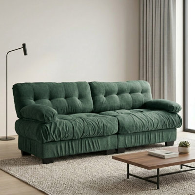 Canapé modulaire moderne avec causeuse modulaire avec sièges profonds, accoudoirs et 4 coussins pour le salon ou la chambre à coucher