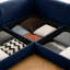 Grand canapé modulaire pour le salon - 6 sièges, rangement, chenille bleue, fauteuil cylindrique en chenille, cylindrique-1528543993