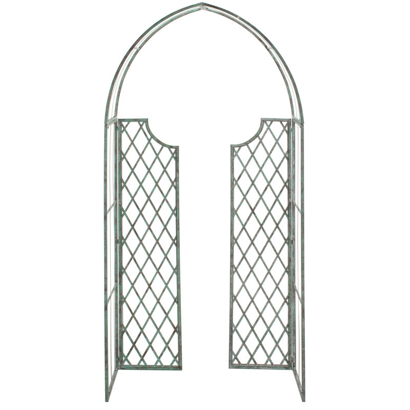 Tonnelle en fer Crinela l 68,5 po x P 13,8 po, Vert antique