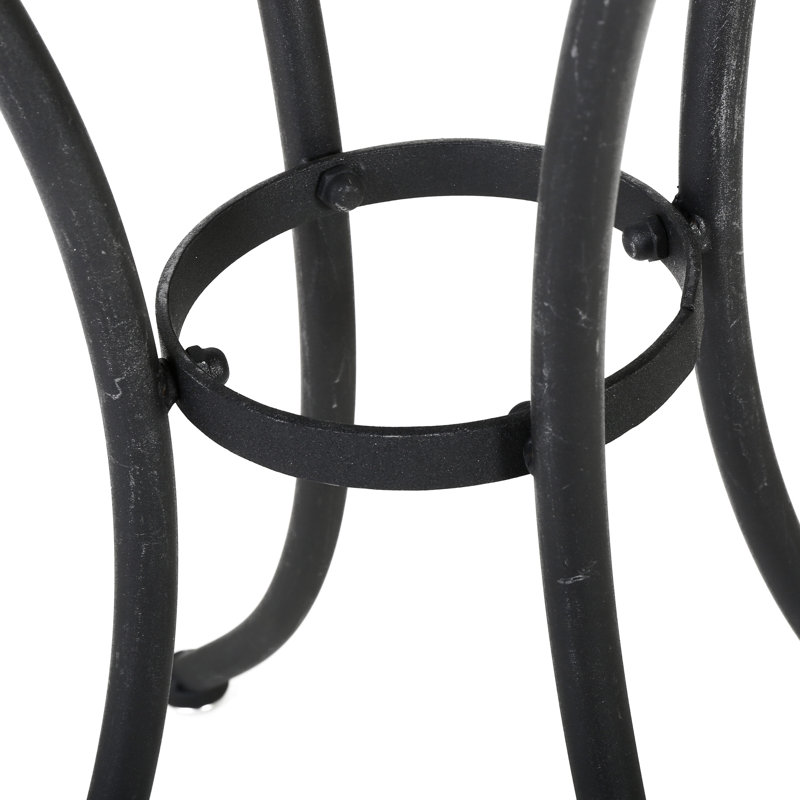 3 Pc Kd Metal Bistro For Outdoor Spaces - Powder Coated Iron, Water- Black Iron Metal, Water-, Use Table & Chairs, Black