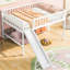 Lit mezzanine pleine grandeur avec glissade en blanc - Fabrication et délice enchanteur-1198177374-1198177373