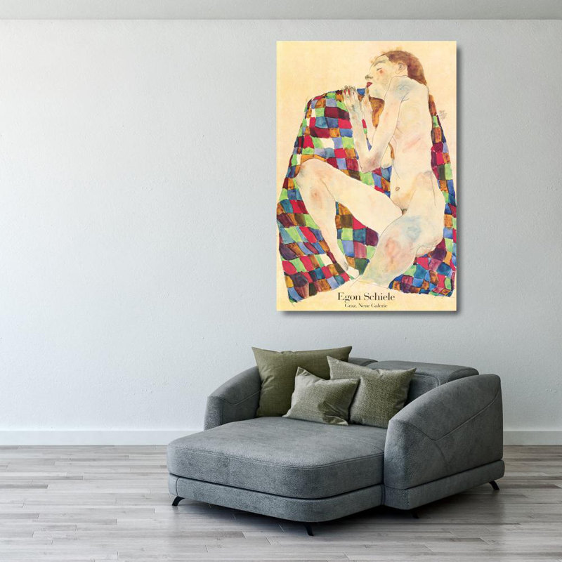Femme allongée nue, H 40 po x l 27 po