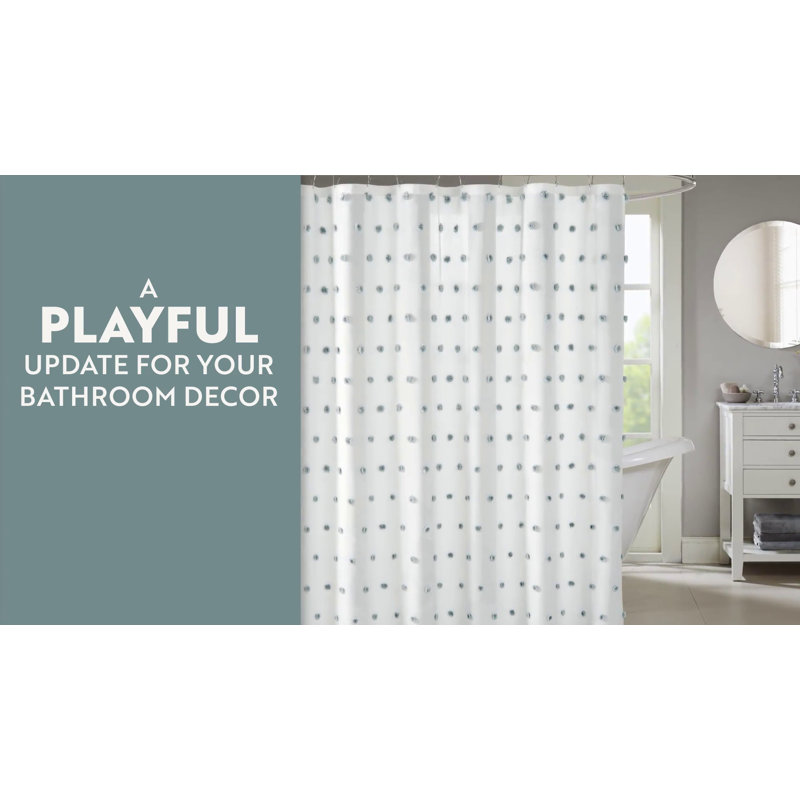 Sophie White and Black Polka Dot Shower Curtain