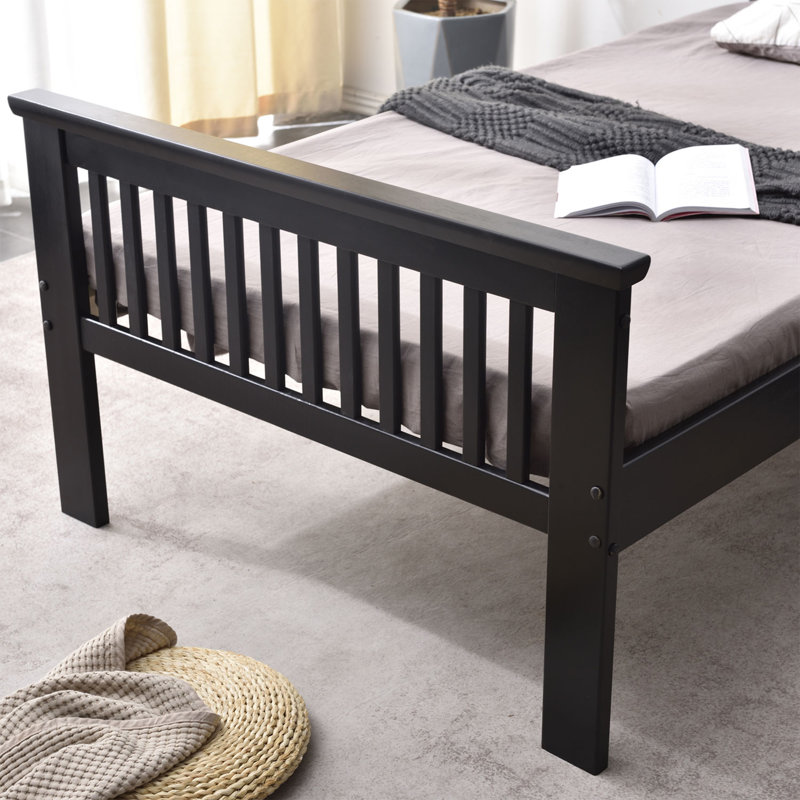Hammoud Solid Wood Slat Bed, Black