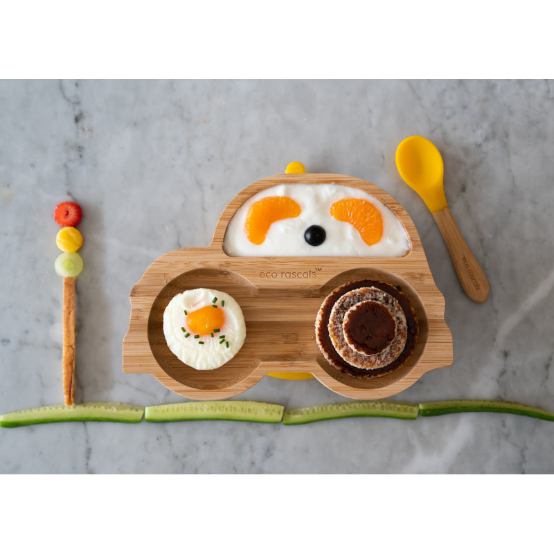 Bamboo Car Plate, Yellow/Brown