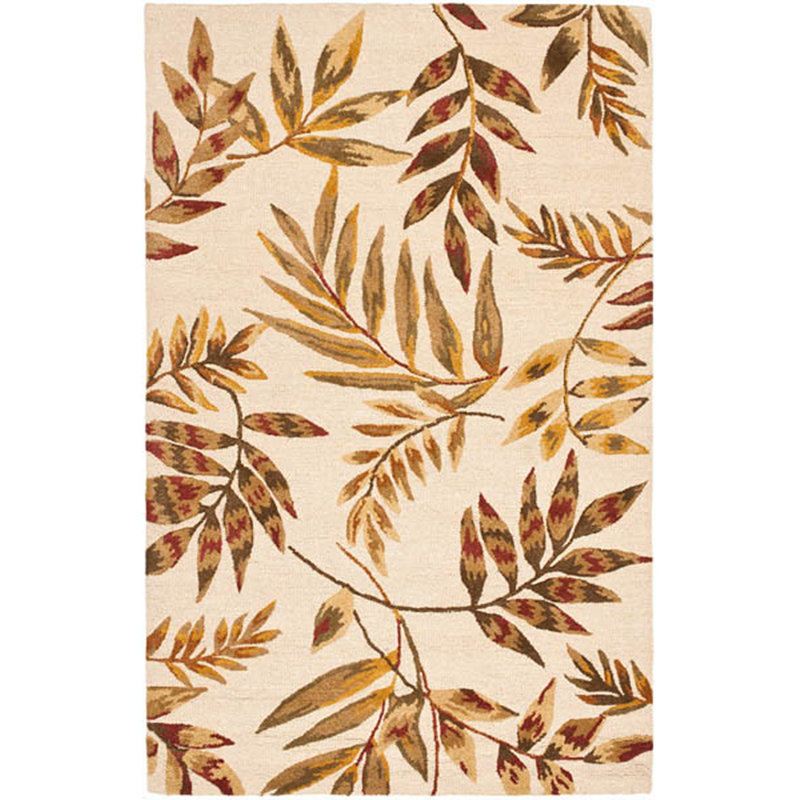 Tapis beige en laine et viscose touffetés à la main Soho, Carré 6 pi