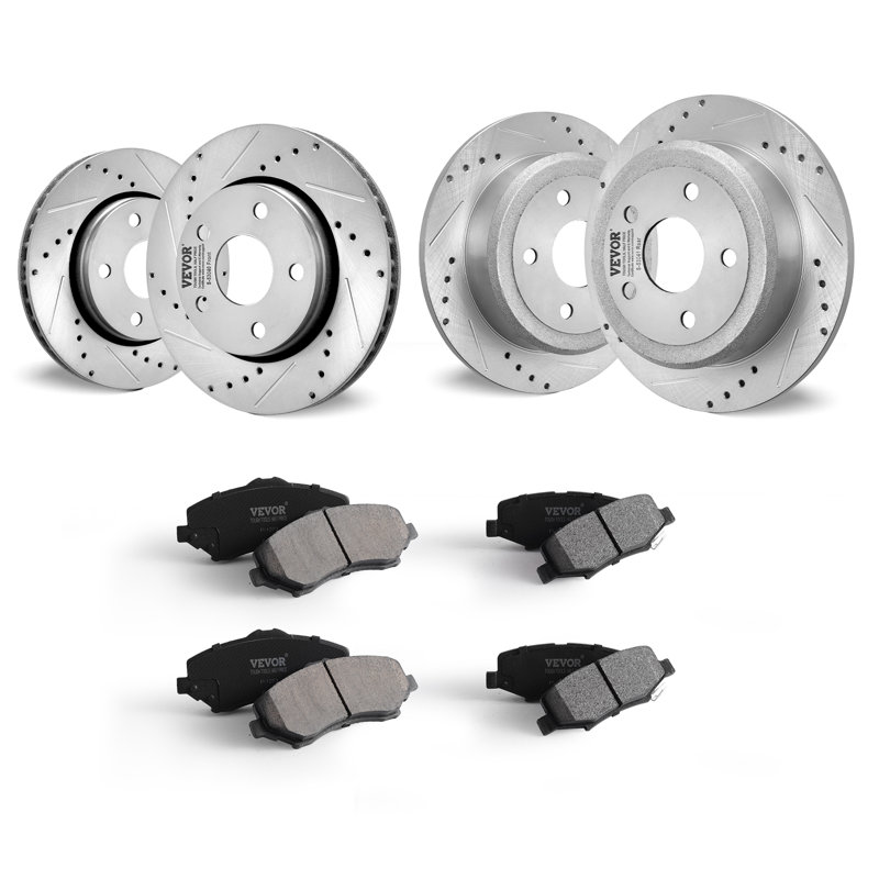 Ensemble de plaquettes de frein avant et arrière percées et percées pour Jeep Wrangler 07-2017