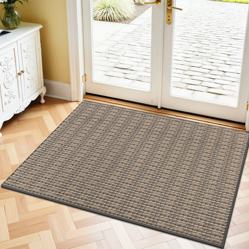 Machine Washable Non-Slip Indoor Outdoor Doormat, Brown, 48" L x 32" W