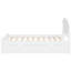 Lit plateforme double en bois avec tête de lit et deux tiroirs de rangement, finition blanche-982983914