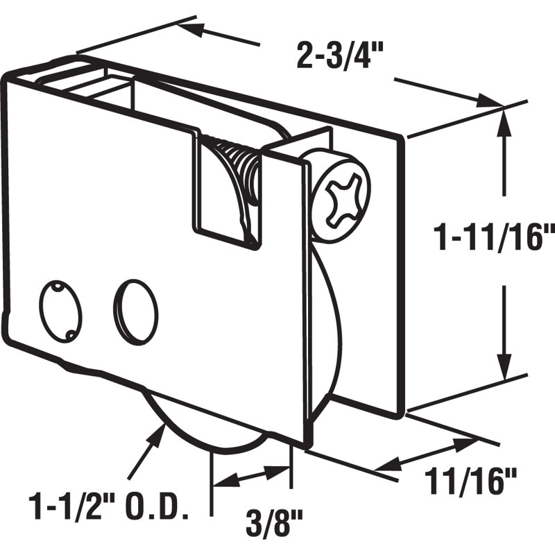 1-1/2 in. Ball Bearing Steel Sliding Door Roller Assembly, for Pella (Single Pack)