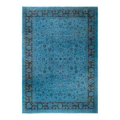 Tapis bleu unique de 10 pi 3 po x 14 pi 3 po Yakina