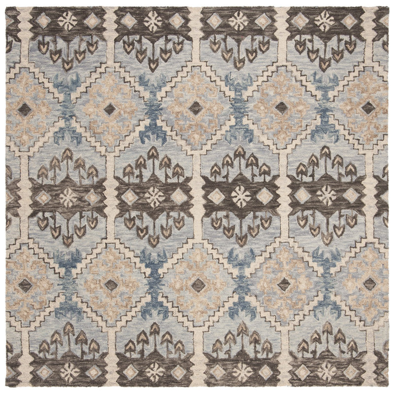 Posada Hand Tufted Wool Southwestern Rug, Square 3'