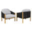 Fauteuil club d'extérieur Grotta, corde foncée avec coussin, ensemble de 2 Grotta-1666022388