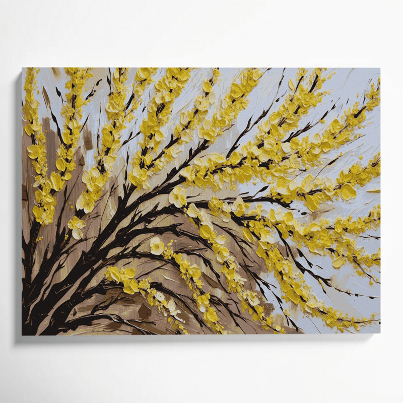 Art mural sur toile Botanical Forsythia, H 11 po x l 14 po