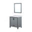 Meuble-lavabo gris foncé 30 po X P 22 po D, plateau en quartz blanc et Miroir-2017603429