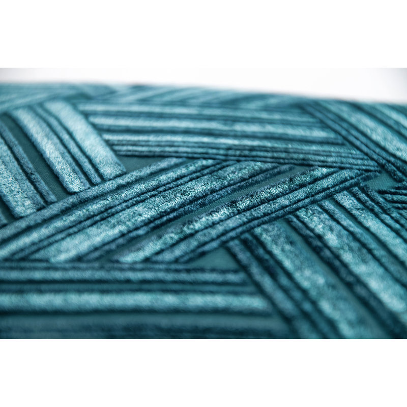 Entwined Velvet Pillow Cover & Insert, Pacific