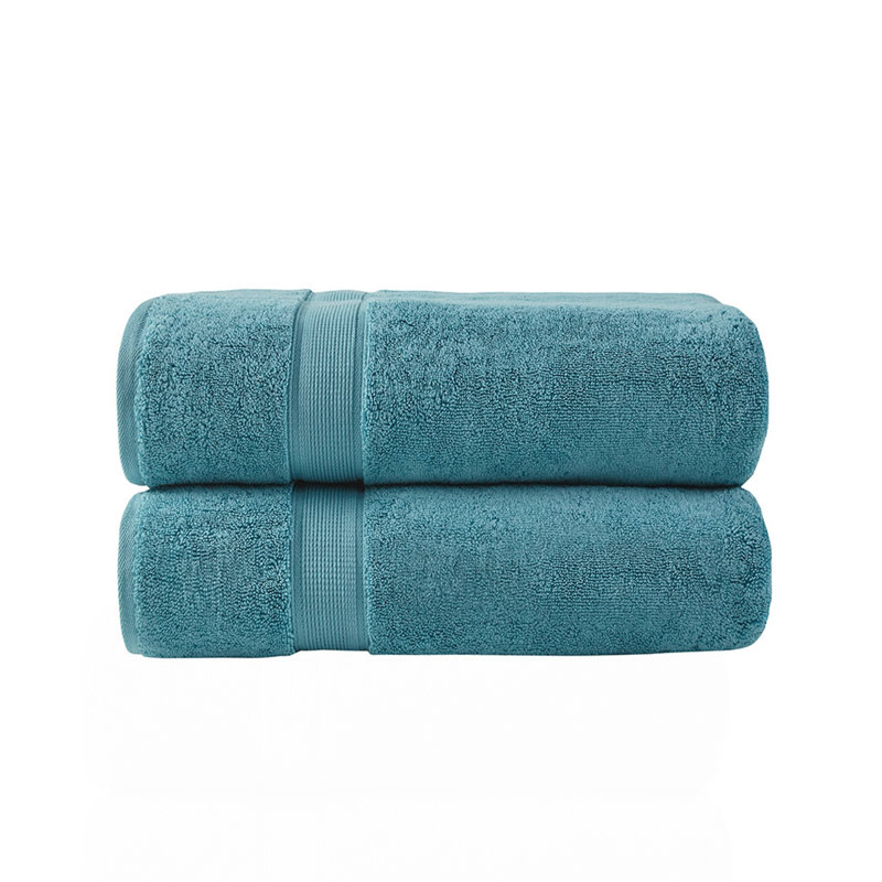 100% Cotton Bath Sheet Antimicrobial 2 Piece Set, Aqua