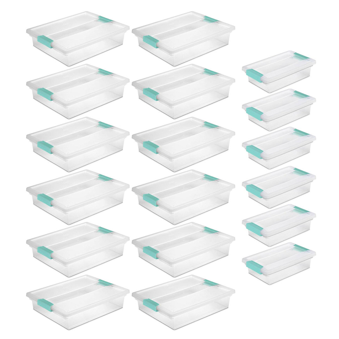 Sterilite Large Clip Storage Box, 12 Pack, and Small Clip Storage Box, 6 Pack Sterilite