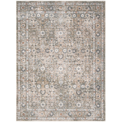 Nourison Astra Machine Washable Gold Gray Vintage Indoor Rug