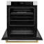 ZLINE 30 in. Autograph Wall Oven w/ Air Fry in Black Stainless Steel with Gold Handle-198249121-198249574
