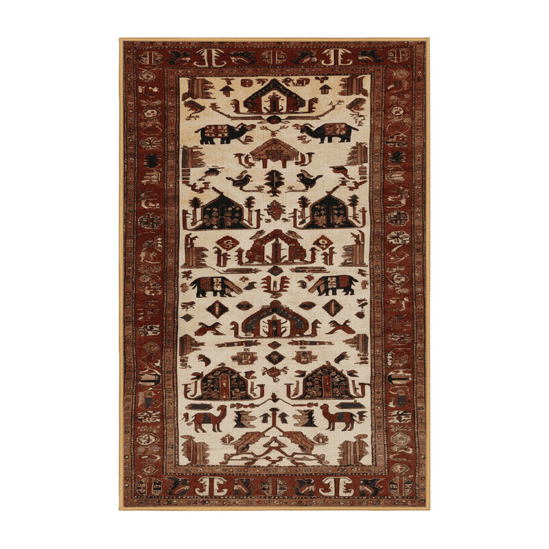 Tapis brun turc lavable à la machine, Tapis de couloir 2 pi x 4 pi