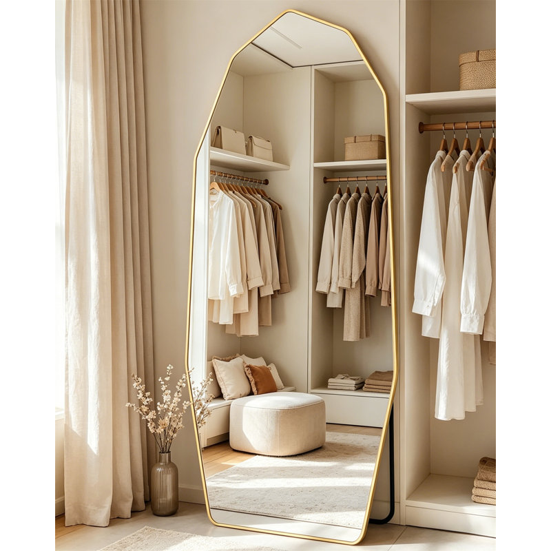 Full Body Mirror, Diamond Full-Length Mirror - Independent, Wall Mounted, And Tilted Large Floor Mirrors, 71" x 32"
