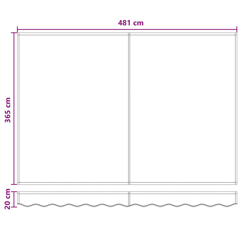 VidaXL Retractable, Light Grey, Striped, Does Not Applycm H x 500cm W x 350cm D