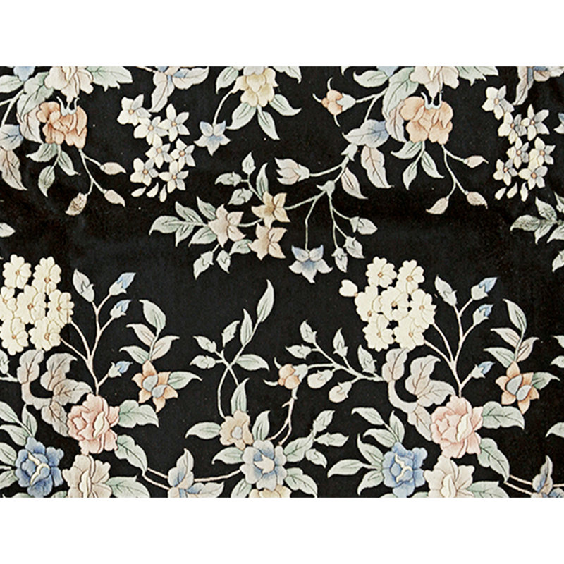 Hand Knotted Wool Area Rug in Black