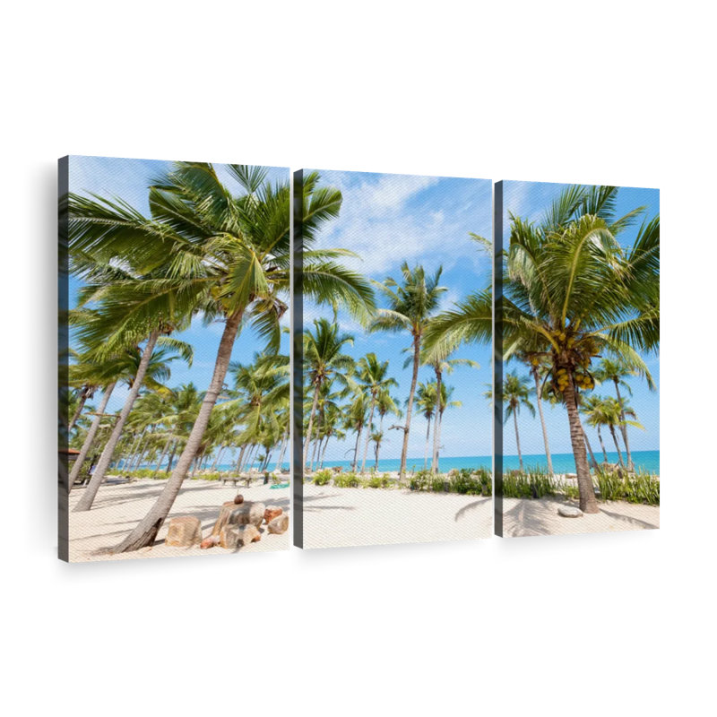 «Coconut Palm Beach» sur toile, H 36 po x l 57 po