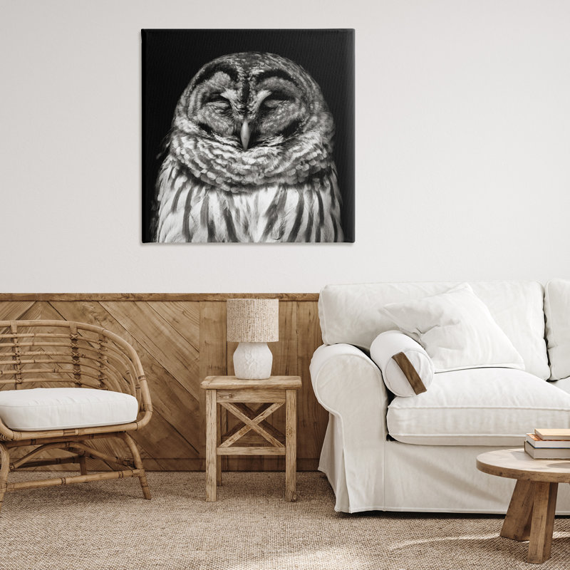 «Sleeping Owl Portrait» par Kathy Mansfield, H 36 po x l 36 po