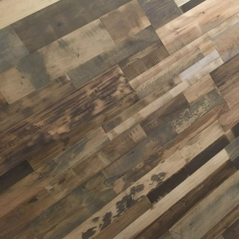 Panneau mural en bois récupéré brun clair