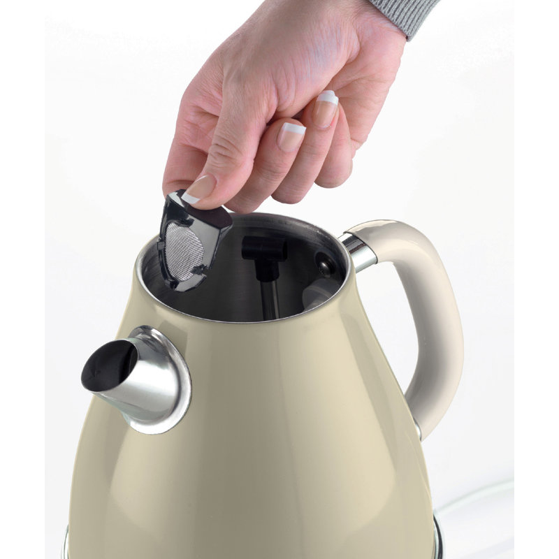 Ariete Vintage 1.7L Stainless Steel Jug Kettle with 4 Slice Toaster Set, Cream