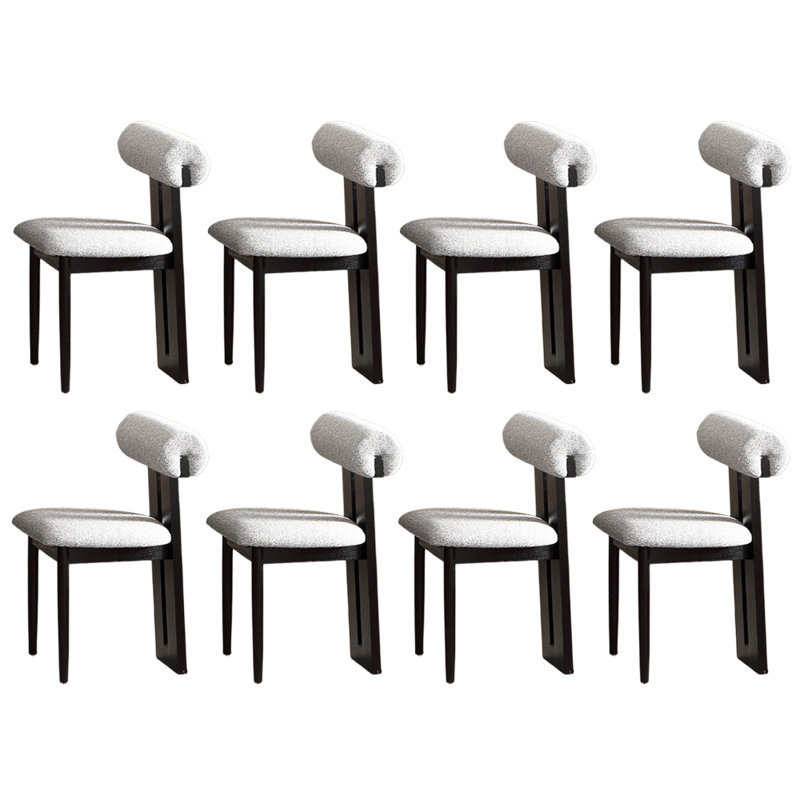 Chaises de salle à manger simples et confortables en velours d'agneau