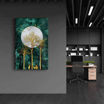 Elegant Tempered Glass Painting, 27.6 x 43.3 Inches | 100% Tempered Glass, Thickness: 0.16 Inches | UV Printed Artwork, Perfect for Home Decor & Modern Interiors, Stunning Visuals for Any Room