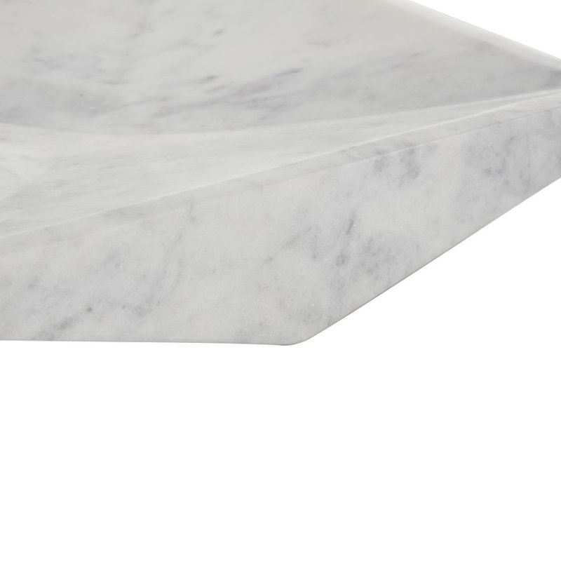 Lucien And Grey Marble Square Geometric Tray, 2.15" H x 10" W x 10" D